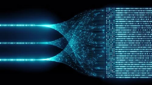Antecedentes abstratos de tecnologia de big data e ciência de dados. Consulta de cientistas de dados. Antecedentes