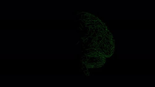 Static, Neural Network Coming Together in 3D Animation Green and Colors