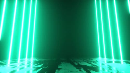 Fondo abstracto de neón moderno y futurista para visualización de Introducción en renderizado 3D de animación negra