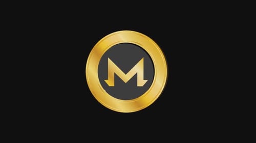 Animated 3D Gold Coin with M Logo Spinning