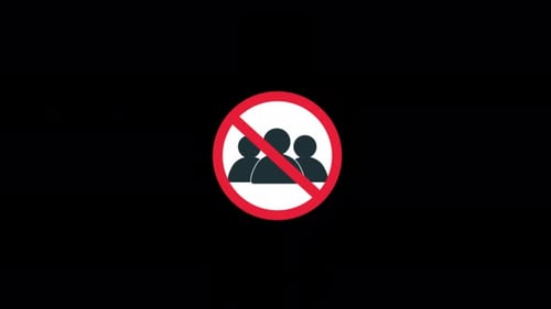 No People Allowed Flat Design Icon Animation