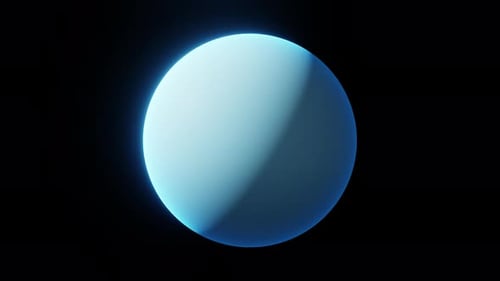 Planet Uranus mit Alphakanal-Overlay-Ansicht aus dem Weltraum, 3D-Rendering. Planeten des Sonnensystems