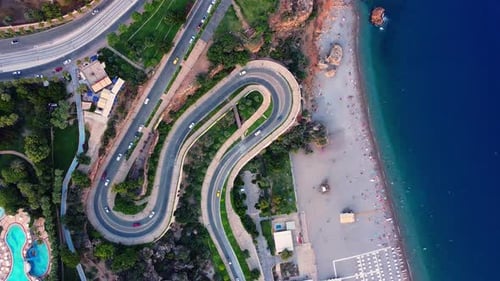 Aerial top-down road