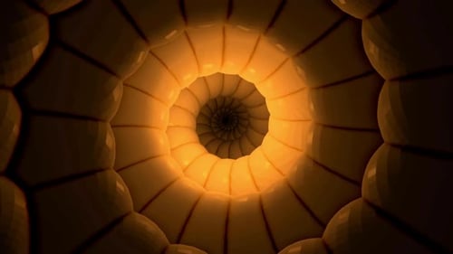 Abstract Golden Spiral Tunnel Pattern Design Texture Background Art Light Rays 3D Model Rendering Il