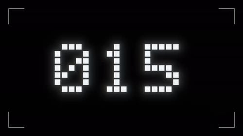 Digital Pixel Countdown Timer on Black Background
