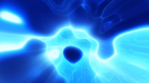 Abstract blue bright glowing background with waves of energy and plasma rays