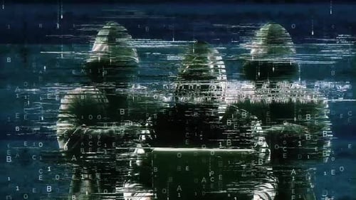 Vulnérabilité sur l'écran de piratage et la simulation de matrice de données avec un écran Hud futuriste