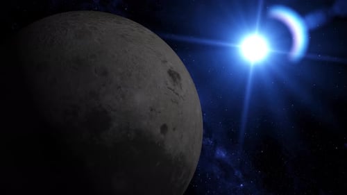 Animation of Moon planet seen from space. 2615
