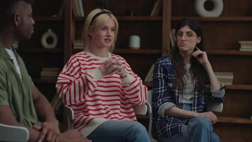 Young Adults at a Support Group Meeting Indoors