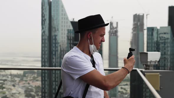 Man Using Light Meter on Skyscraper in Dubai, People Stock Footage ft ...