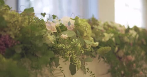 Flowers Decorating Wedding Event Table
