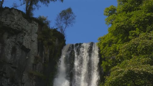 Pistyll Rhaeadr Falls is an enchanting waterfall with a lovely stream with flowing water over the ro
