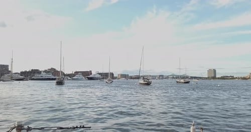 Bateaux flottant sur la mer