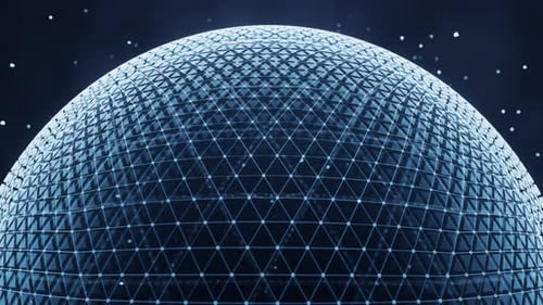 Abstract Futuristic Digital Grid Globe Network Background