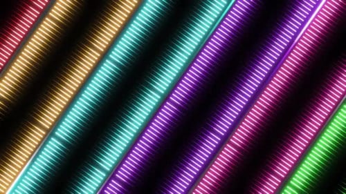 Dynamic neon light streaks create a vibrant and energetic background