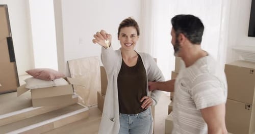 Happy Couple Celebrates Buying First Home Together