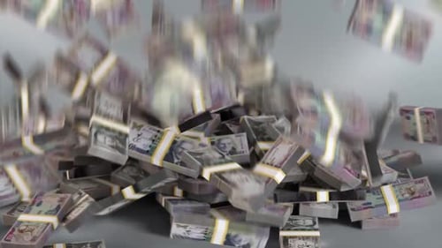 Jamaica Money - Dollar Stacked Money Falling - Jamaican Currency