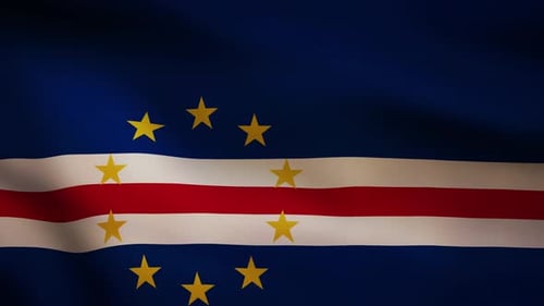 Waving Cape Verde Flag Realistic Animation