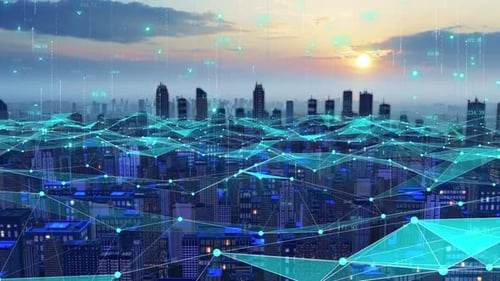 5g Internet Smart City And 5g Wireless Signal Transmission