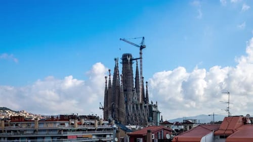 Sagrada Familia Cathedral in Barcelona From a Unique High Vantage Point