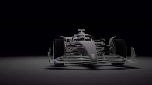 Modelo digital con estructura alámbrica de un coche de Fórmula 1