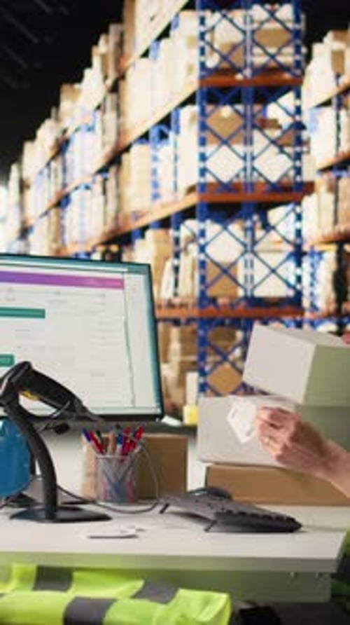 Adult Scanning Packages in Warehouse