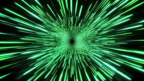 Graphiques animés abstraits du tunnel Hyperdrive vert de Glo