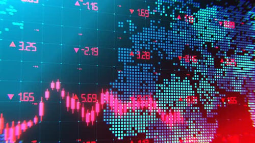Stock market animated graphic. Stock price chart.