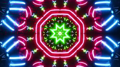 Animated Neon Geometric Mandala Loop
