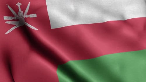 Oman National Flag Waving Seamless Loop Animation