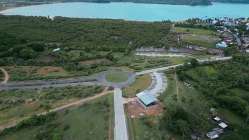 Early Morning Drone Footage Of Coastal Landscape And Tranquil Ocean View