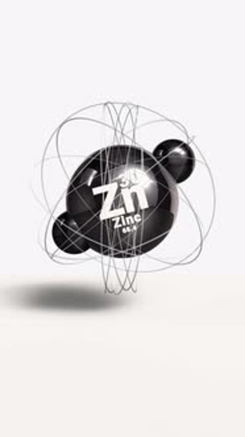 Rotating 3D Zinc Atom Model for Science Explanations