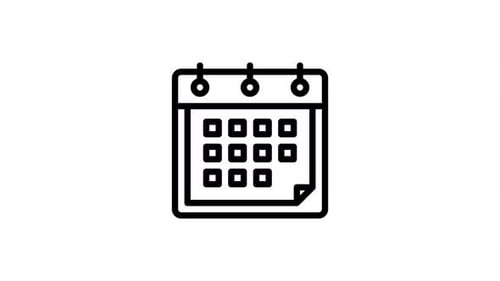 Flat Design Animated Calendar Icon for Scheduling
