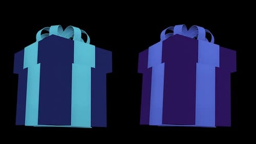 2 Birthday Gift Box 3d Loop Animation
