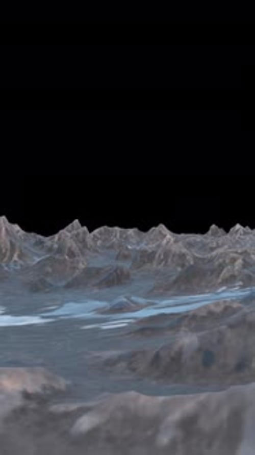 Flying Through The Mountains Landscape Animation On Alpha Channel Vertical