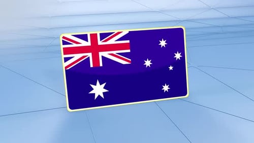 Modern 3D Australian Flag Rotating Animation