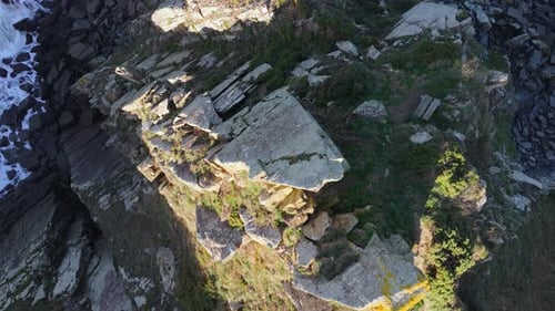 Cliffs of Loiba (Acantilados de Loiba), A Rugged Coastal Landscape In Galicia, Spain. Aerial Shot