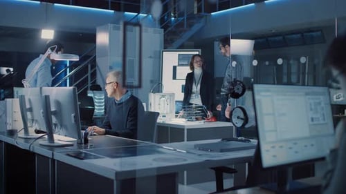 Engineers Working in High Tech Research Facility