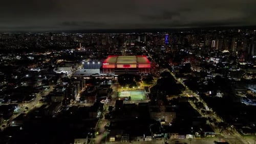 Curitiba Night Skyline Urban Lights Aerial City View Curitiba