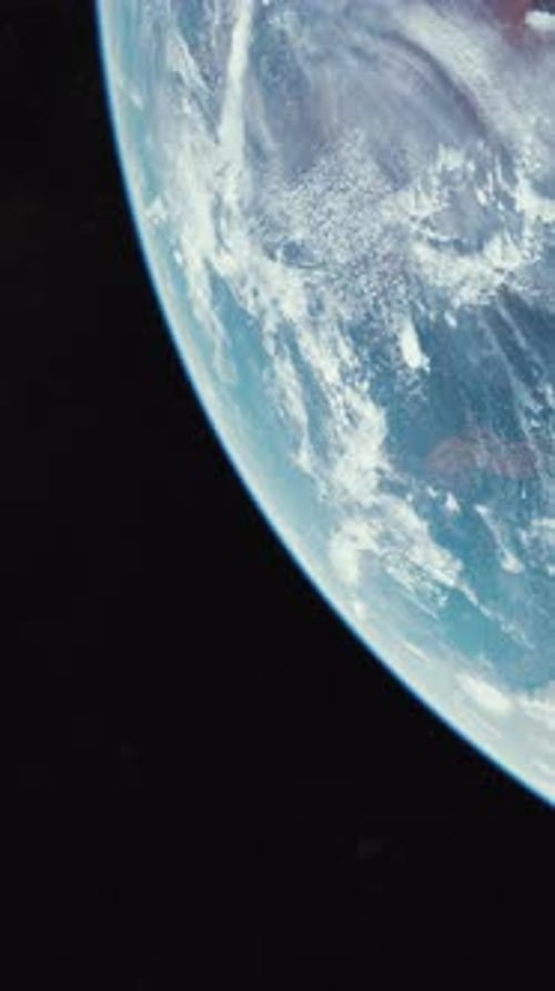 Spinning Planet Earth View from Orbit Vertical