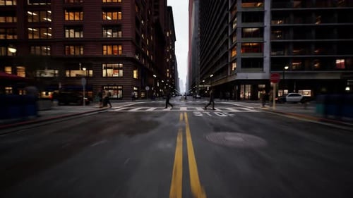 Vuelo
aéreo rápido entre rascacielos. Zumbido gráfico 3D de rascacielos del centro de la ciudad en 4k/60
fps