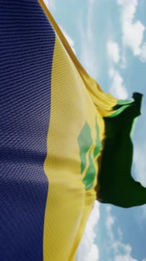 Realistic Waving Flag of Saint Vincent and the Grenadines