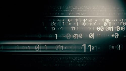 Futuristic Digital Binary Code Data Stream Background Loop