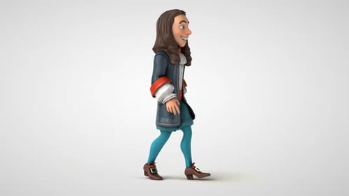 3D Cartoon Gentleman Character Walking Loop Animation