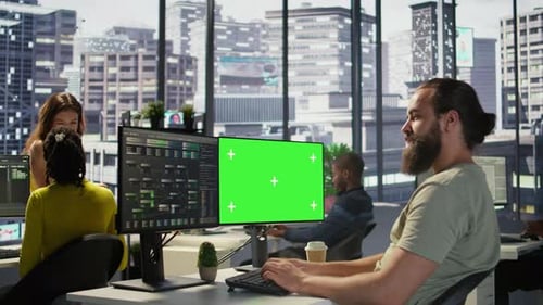 IT Specialist Programming Using Chroma Key Computer