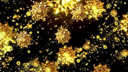 Gold Flowers Background