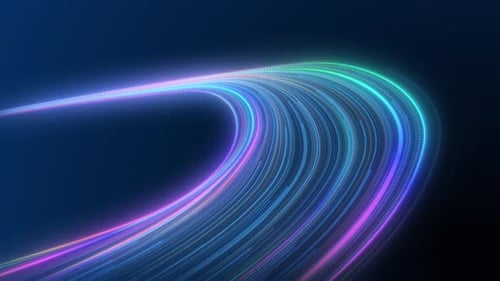 Futuristic Neon Light Stream Loop Background