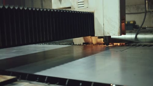 Industrial laser cutting machine processing sheet metal