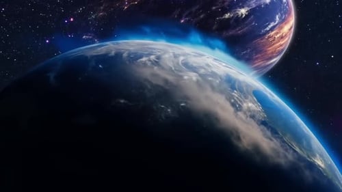 Rotating Earth and Distant Planet in Cosmic Space
