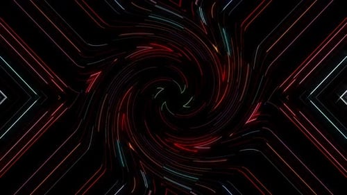 Colorful Swirling Neon Lines Abstract Loop Background